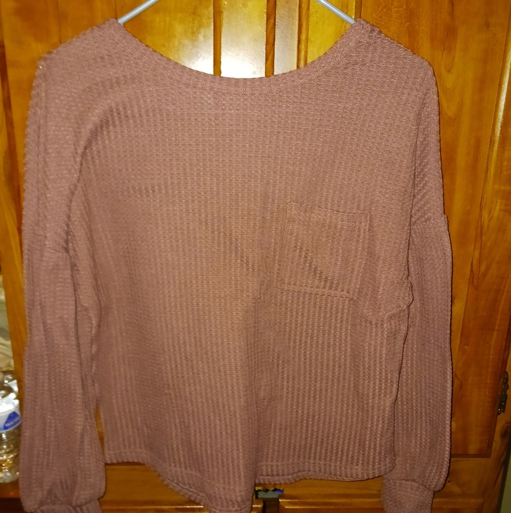 SHEIN Textured Brown Knit Top
